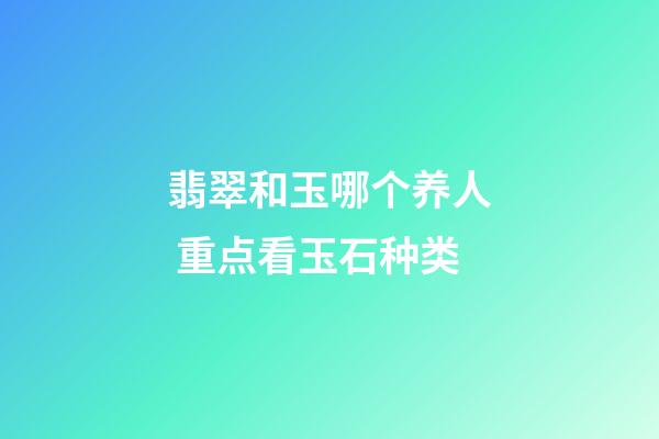 翡翠和玉哪个养人 重点看玉石种类